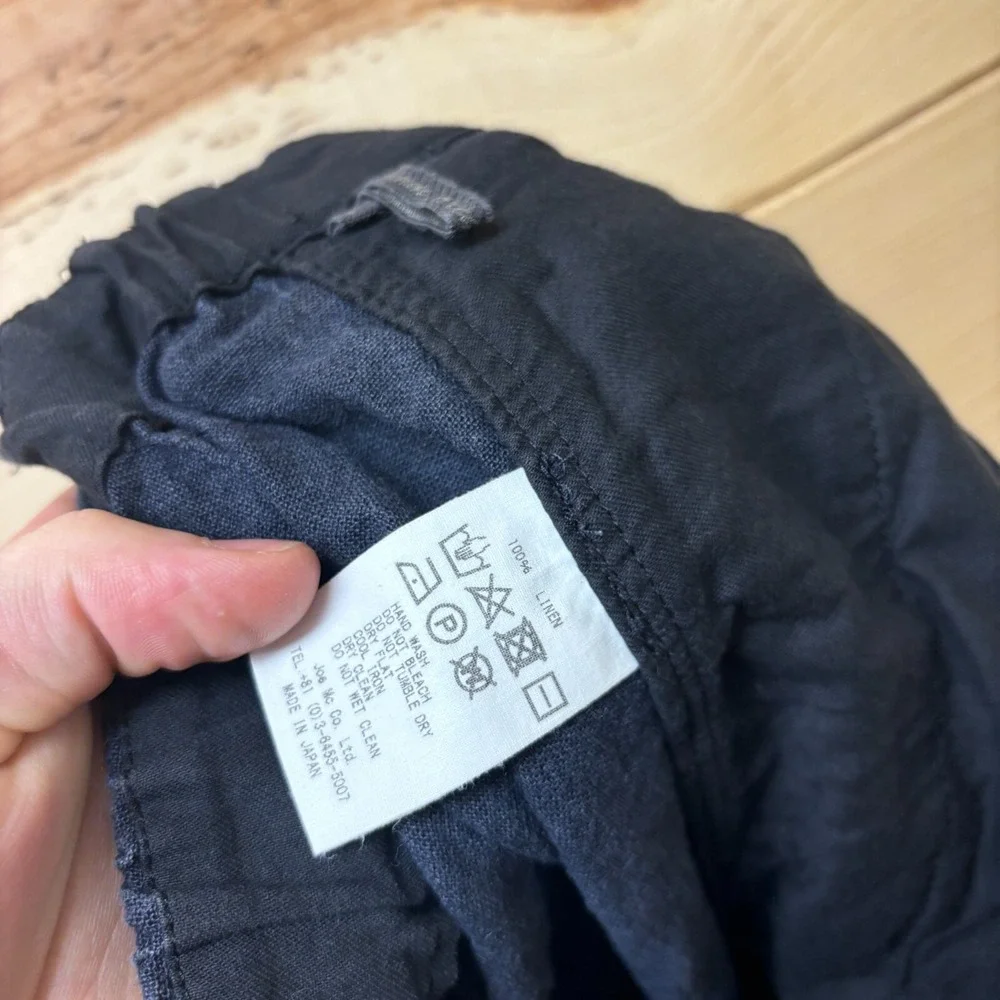 COMM. ARCH Pants Mens 32x29‎ Blue Navy Linen Trousers made in Japan Size 4